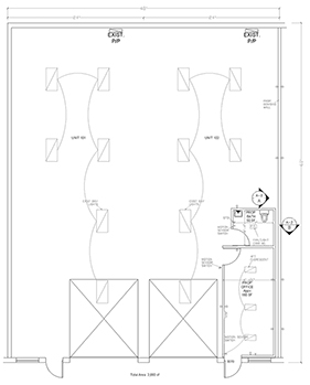 Floorplan for Combination Unit URE 101 & 102